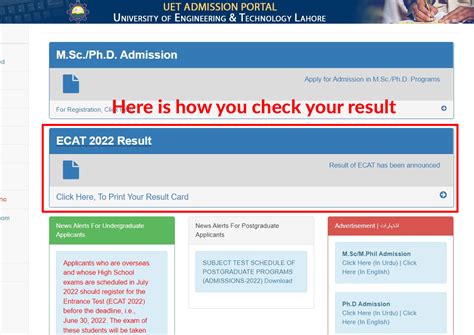 ECAT Test Result in Pakistan 2022 .